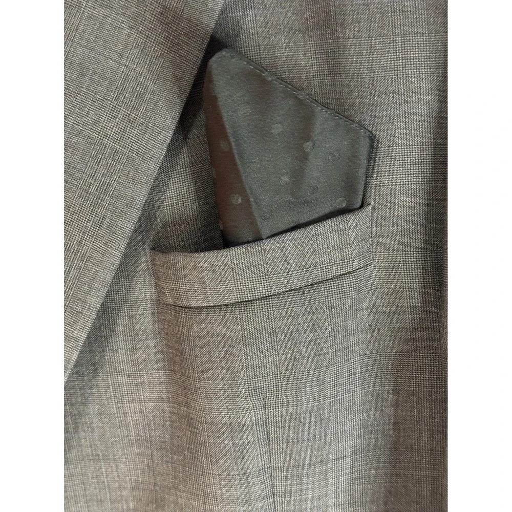 Lauren Ralph‎ Lauren Wool Blazer 50R Gray Plaid Sport Coat Made in Canada